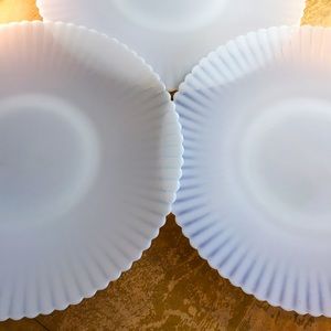 3 Vintage MacBeth Evans Monax Petalware Large Plates Trays